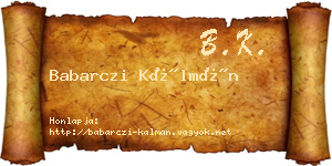 Babarczi Kálmán névjegykártya