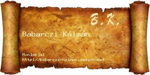 Babarczi Kálmán névjegykártya