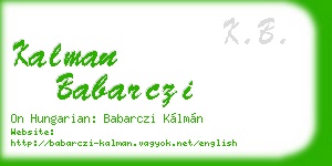 kalman babarczi business card